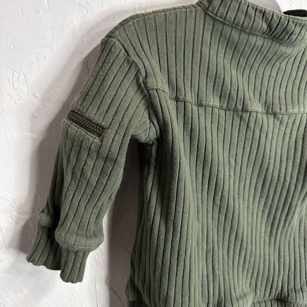Kate Quinn Organic Cotton Jacket Ribbed Comfort Boys 6-12M Green - Picture 5 of 7